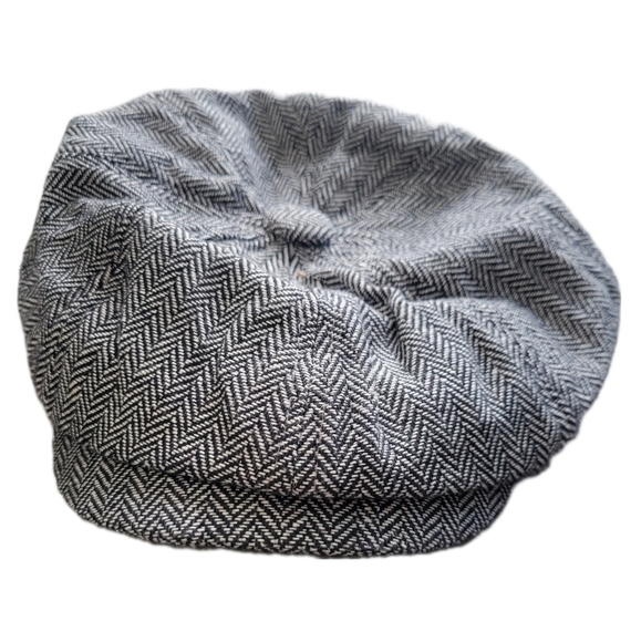 Style USA / Men's Newsboy Hat / OS / Gray Herringbone - Picture 4 of 4